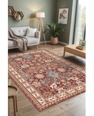 Zanem Şönil Vintage Desenli Pamuk Taban Kaymaz Yıkanabilen Antibakteriyel Salon Halısı