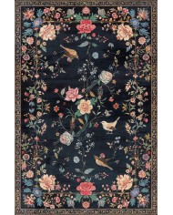 Conten Şönil Çiçek Desenli Pamuk Taban Kaymaz Yıkanabilen Antibakteriyel Salon Halısı