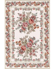 Mener Şönil Çiçek Desenli Pamuk Taban Kaymaz Yıkanabilen Antibakteriyel Salon Halısı