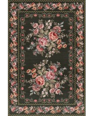 Penum Şönil Çiçek Desenli Pamuk Taban Kaymaz Yıkanabilen Antibakteriyel Salon Halısı