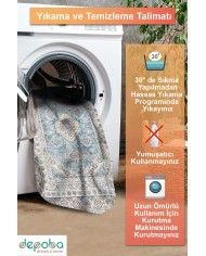 Aysa Vintage Şönil Doğal Pamuk Tabanlı Kaymaz Antibakteriyel Yıkanabilir Çevre Dostu Salon Halısı
