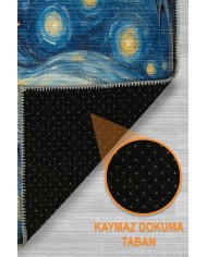 Vango Modern Şönil Pamuk Taban Kaymaz Yıkanabilen Antibakteriyel  Oyuncu Halısı