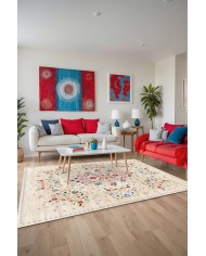 Sonan Vintage Şönil Doğal Pamuk Tabanlı Kaymaz Antibakteriyel Yıkanabilir Çevre Dostu Salon Halısı