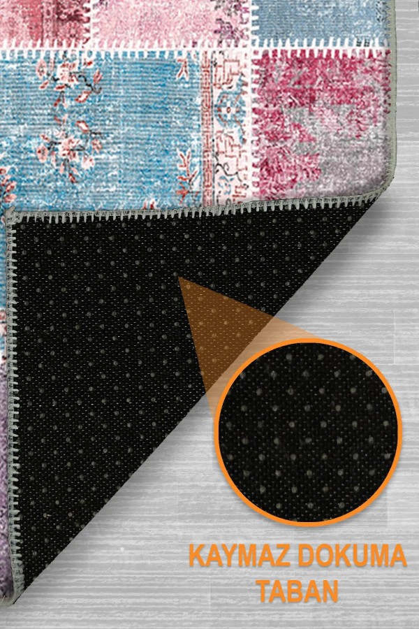 Samen Patchwork Şönil Doğal Pamuk Tabanlı Kaymaz Antibakteriyel Yıkanabilir Çevre Dostu Salon Halısı Samen Patchwork Şönil Doğal Pamuk Tabanlı Kaymaz Antibakteriyel Yıkanabilir Çevre Dostu Salon Halısı