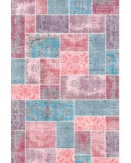 Samen Patchwork Şönil Doğal Pamuk Tabanlı Kaymaz Antibakteriyel Yıkanabilir Çevre Dostu Salon Halısı