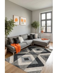 Vameysa Modern Şönil Modern  Doğal Pamuk Tabanlı Kaymaz Antibakteriyel Yıkanabilir Çevre Dostu Salon Halısı