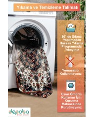 Artona Vintage Şönil Doğal Pamuk Tabanlı Kaymaz Antibakteriyel Yıkanabilir Çevre Dostu Salon Halısı