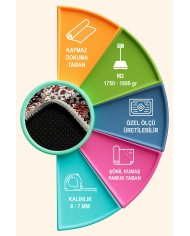 Artona Vintage Şönil Doğal Pamuk Tabanlı Kaymaz Antibakteriyel Yıkanabilir Çevre Dostu Salon Halısı