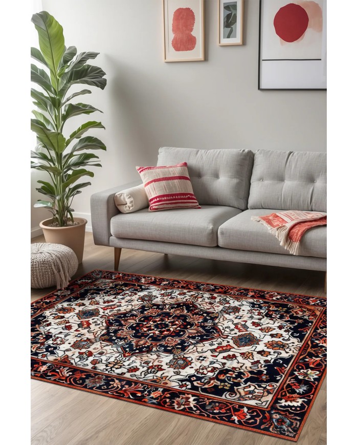 Artona Vintage Şönil Doğal Pamuk Tabanlı Kaymaz Antibakteriyel Yıkanabilir Çevre Dostu Salon Halısı