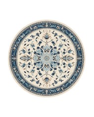 Rovam Vintage Şönil Doğal Pamuk Tabanlı Kaymaz Antibakteriyel Yıkanabilir Yuvarlak Salon Halısı