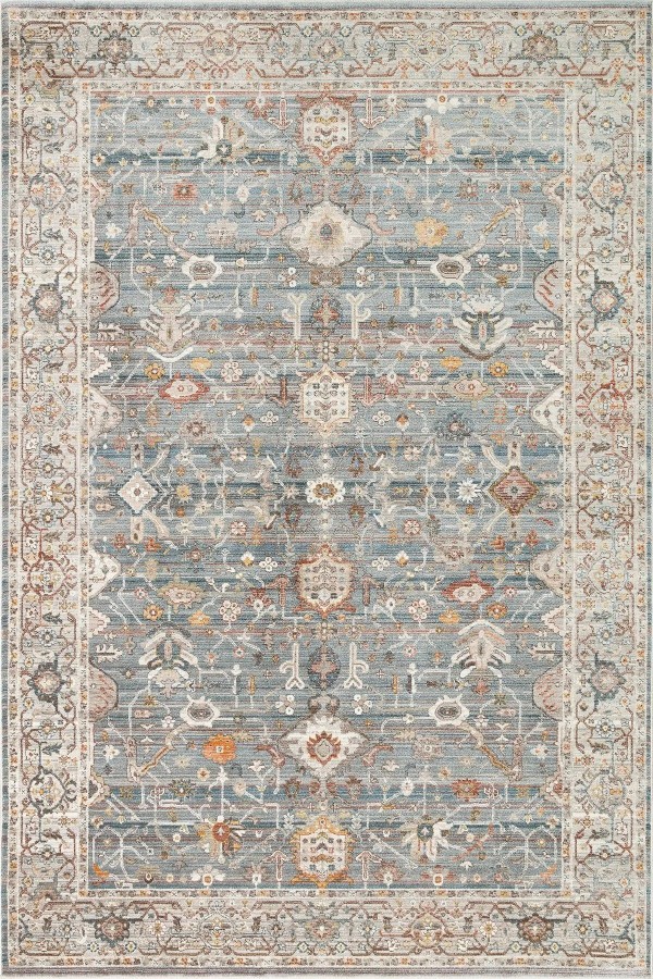 Dasem Vintage Şönil Desenli Pamuk Tabanlı Yıkanabilen Kaymaz Antibakteriyel Salon Halısı