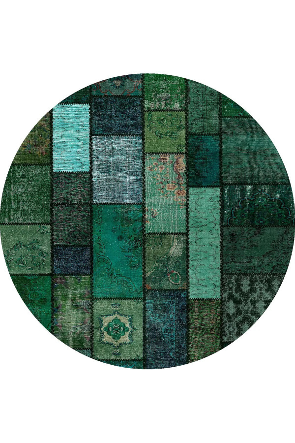 Veola Patchwork Desenli Şönil Pamuk Tabanlı Yıkanabilen Kaymaz Antibakteriyel Salon Halısı