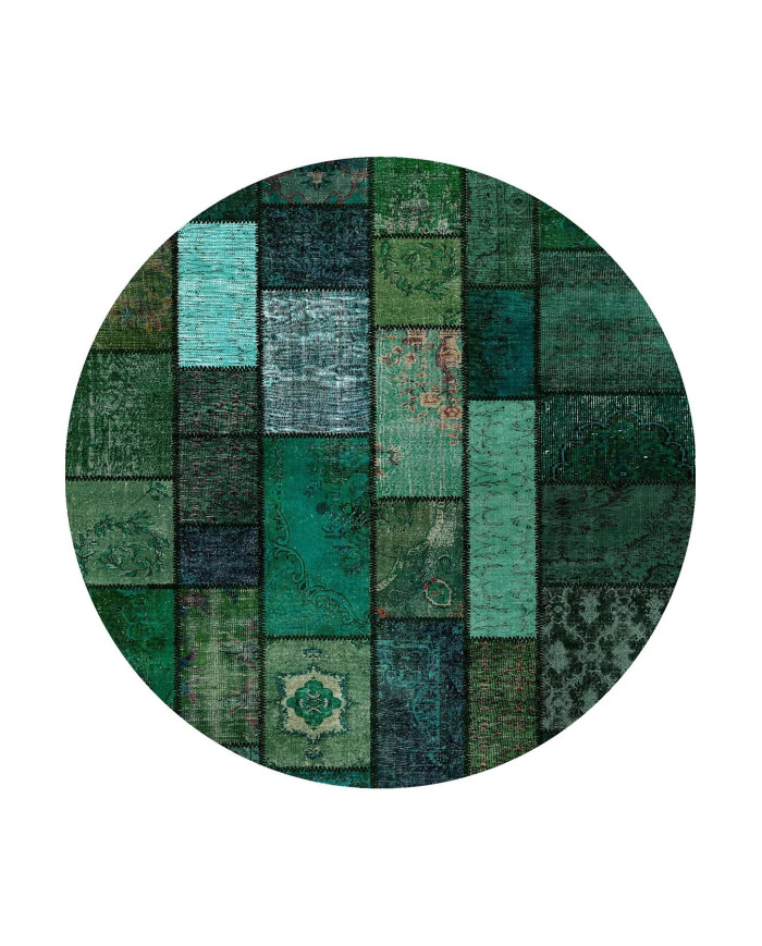 Veola Patchwork Desenli Şönil Pamuk Tabanlı Yıkanabilen Kaymaz Antibakteriyel Salon Halısı