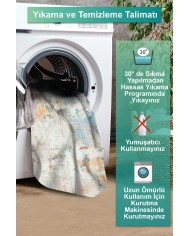 Ayros Modern Şönil Pamuk Tabanlı Yıkanabilen Kaymaz Antibakteriyel Salon Halısı