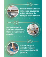 Ayros Modern Şönil Pamuk Tabanlı Yıkanabilen Kaymaz Antibakteriyel Salon Halısı