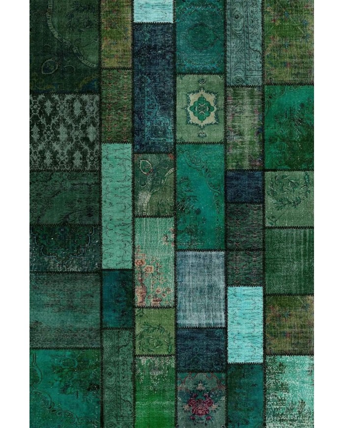 Veola Patchwork Desenli Şönil Pamuk Tabanlı Yıkanabilen Kaymaz Antibakteriyel Salon Halısı