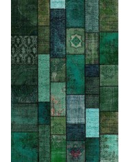 Veola Patchwork Desenli Şönil Pamuk Tabanlı Yıkanabilen Kaymaz Antibakteriyel Salon Halısı