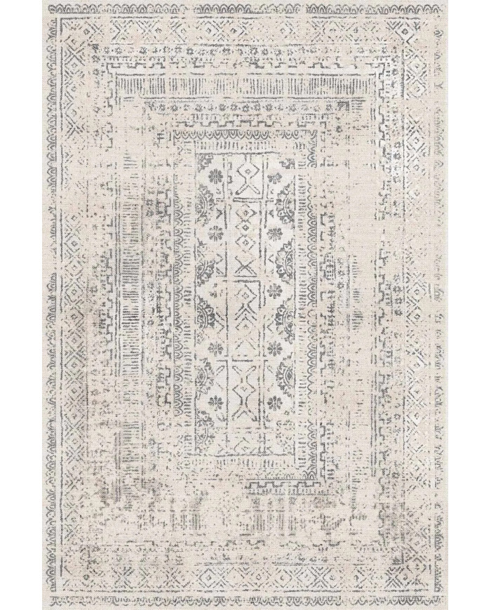 Aranse Vintage Şönil Desenli Pamuk Tabanlı Yıkanabilen Kaymaz Antibakteriyel Salon Halısı