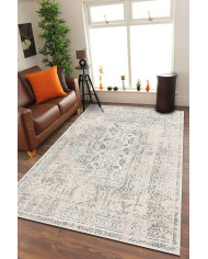 Aranse Vintage Şönil Desenli Pamuk Tabanlı Yıkanabilen Kaymaz Antibakteriyel Salon Halısı