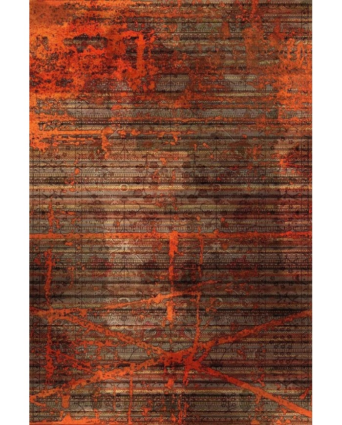 Ayfaz Vintage Desenli Şönil Pamuk Tabanlı Yıkanabilen Kaymaz Antibakteriyel Salon Halısı