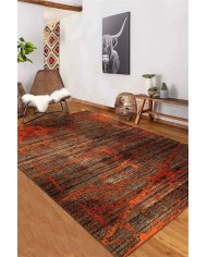 Ayfaz Vintage Desenli Şönil Pamuk Tabanlı Yıkanabilen Kaymaz Antibakteriyel Salon Halısı