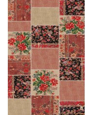 Homel Patchwork Desenli Şönil Pamuk Tabanlı Yıkanabilen Kaymaz Antibakteriyel Salon Halısı