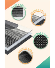 Alpesa Modern Şönil Pamuk Tabanlı Yıkanabilen Kaymaz Antibakteriyel Salon Halısı