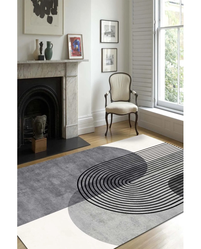 Alpesa Modern Şönil Pamuk Tabanlı Yıkanabilen Kaymaz Antibakteriyel Salon Halısı