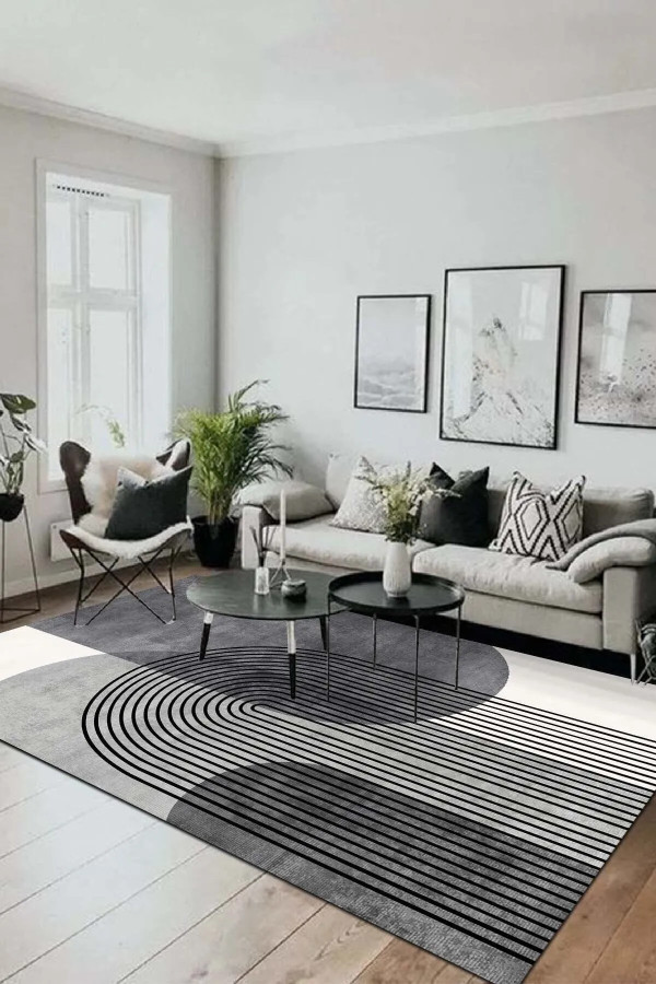 Alpesa Modern Şönil Pamuk Tabanlı Yıkanabilen Kaymaz Antibakteriyel Salon Halısı