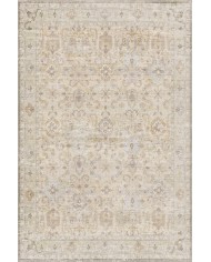 Leysa Vintage Desenli Şönil Pamuk Tabanlı Yıkanabilen Kaymaz Antibakteriyel Salon Halısı