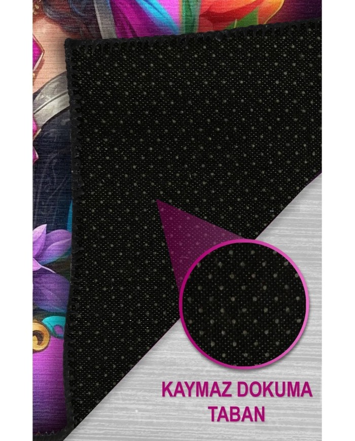 Locke Modern Şönil Gaming Oyuncu Odası Halısı  Dijital Baskılı Kaymaz Taban Yıkanabilir Gaming Halısı