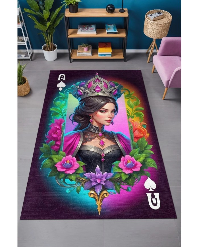 Locke Modern Şönil Gaming Oyuncu Odası Halısı  Dijital Baskılı Kaymaz Taban Yıkanabilir Gaming Halısı