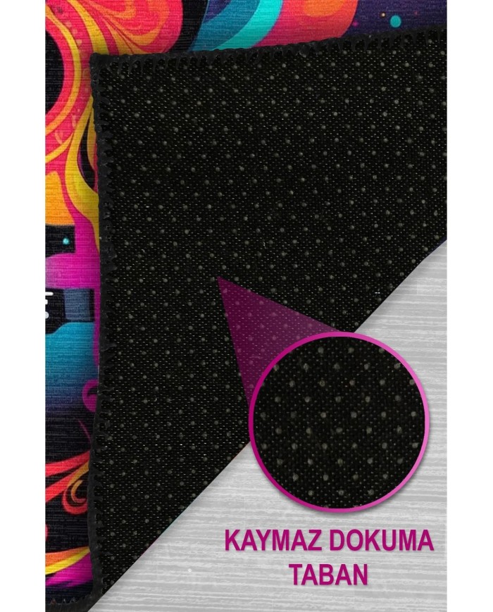 Geutra Modern Şönil Gaming Oyuncu Odası Halısı  Dijital Baskılı Kaymaz Taban Yıkanabilir Gaming Halısı