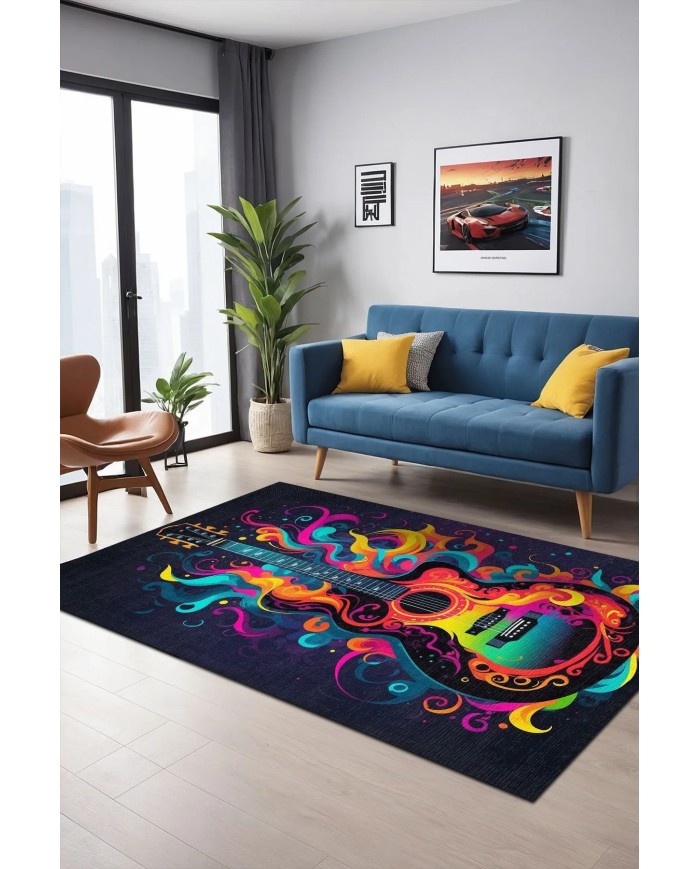 Geutra Modern Şönil Gaming Oyuncu Odası Halısı  Dijital Baskılı Kaymaz Taban Yıkanabilir Gaming Halısı