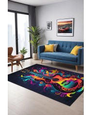 Geutra Modern Şönil Gaming Oyuncu Odası Halısı  Dijital Baskılı Kaymaz Taban Yıkanabilir Gaming Halısı