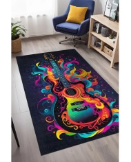 Geutra Modern Şönil Gaming Oyuncu Odası Halısı  Dijital Baskılı Kaymaz Taban Yıkanabilir Gaming Halısı