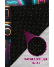 Caspect Modern Şönil Gaming Oyuncu Odası Halısı  Dijital Baskılı Kaymaz Taban Yıkanabilir Gaming Halısı