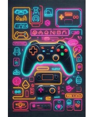 Caspect Modern Şönil Gaming Oyuncu Odası Halısı  Dijital Baskılı Kaymaz Taban Yıkanabilir Gaming Halısı