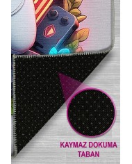 Gamser Modern Şönil Gaming Oyuncu Odası Halısı  Dijital Baskılı Kaymaz Taban Yıkanabilir Gaming Halısı