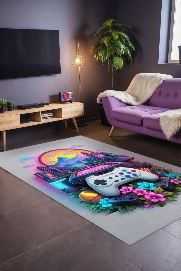 Gamser Modern Şönil Gaming Oyuncu Odası Halısı  Dijital Baskılı Kaymaz Taban Yıkanabilir Gaming Halısı Gamser Modern Şönil Gaming Oyuncu Odası Halısı  Dijital Baskılı Kaymaz Taban Yıkanabilir Gaming Halısı