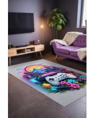Gamser Modern Şönil Gaming Oyuncu Odası Halısı  Dijital Baskılı Kaymaz Taban Yıkanabilir Gaming Halısı