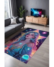 Serenam Modern Şönil Gaming Oyuncu Odası Halısı  Dijital Baskılı Kaymaz Taban Yıkanabilir Gaming Halısı