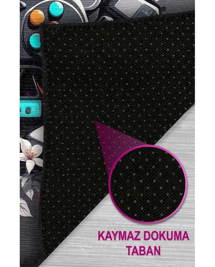 Blank Modern Şönil Gaming Oyuncu Odası Halısı  Dijital Baskılı Kaymaz Taban Yıkanabilir Gaming Halısı