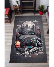Blank Modern Şönil Gaming Oyuncu Odası Halısı  Dijital Baskılı Kaymaz Taban Yıkanabilir Gaming Halısı