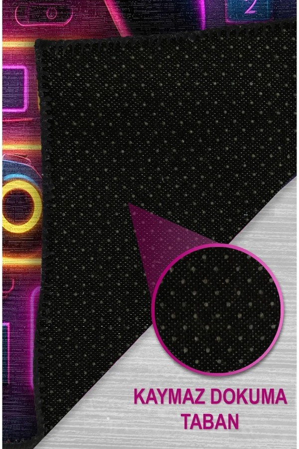 Aspect Modern Şönil Gaming Oyuncu Odası Halısı  Dijital Baskılı Kaymaz Taban Yıkanabilir Gaming Halısı