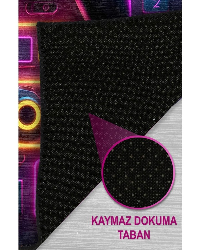 Aspect Modern Şönil Gaming Oyuncu Odası Halısı  Dijital Baskılı Kaymaz Taban Yıkanabilir Gaming Halısı