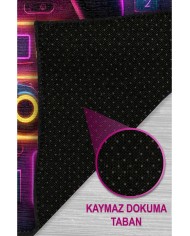 Aspect Modern Şönil Gaming Oyuncu Odası Halısı  Dijital Baskılı Kaymaz Taban Yıkanabilir Gaming Halısı