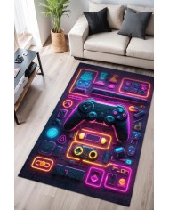 Aspect Modern Şönil Gaming Oyuncu Odası Halısı  Dijital Baskılı Kaymaz Taban Yıkanabilir Gaming Halısı