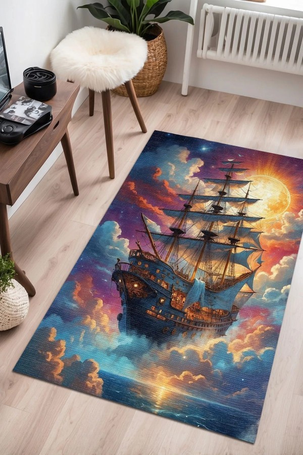 Boat Modern Şönil Gaming Oyuncu Odası Halısı  Dijital Baskılı Kaymaz Taban Yıkanabilir Gaming Halısı