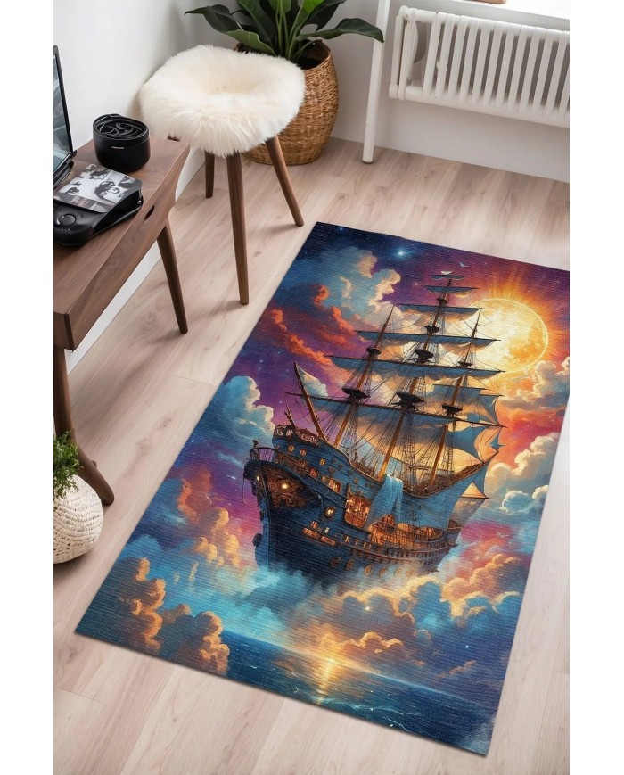 Boat Modern Şönil Gaming Oyuncu Odası Halısı  Dijital Baskılı Kaymaz Taban Yıkanabilir Gaming Halısı